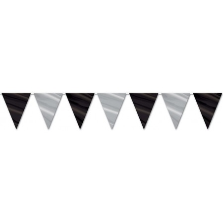 2x Bunting black and silver 3.6 meters