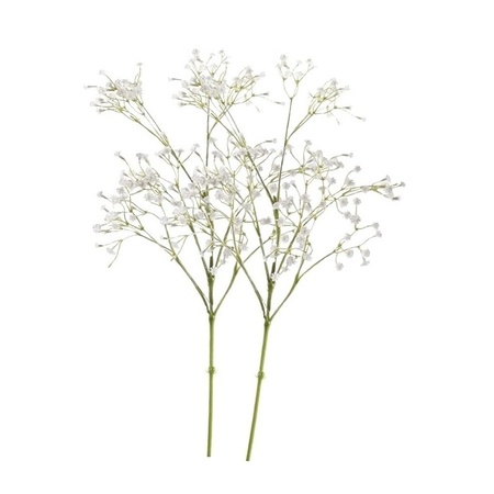 2x White gypsophila artificial flowers 65 cm