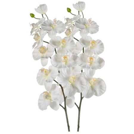 2x Kunstbloem Orchidee wit