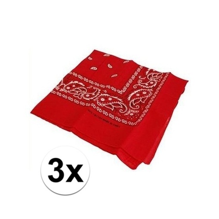 3 verkleedaccessoires rode bandana's
