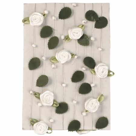 Huwelijk versiering rozen slingers wit 2 meter 3 st