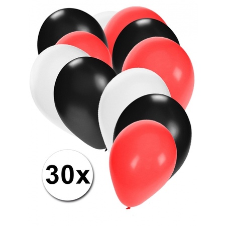 Witte rode en zwart ballonnen