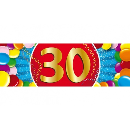 Versiering 30 jaar ballonnen 30 cm 16x + sticker