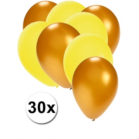 30x balloons gold and yellow