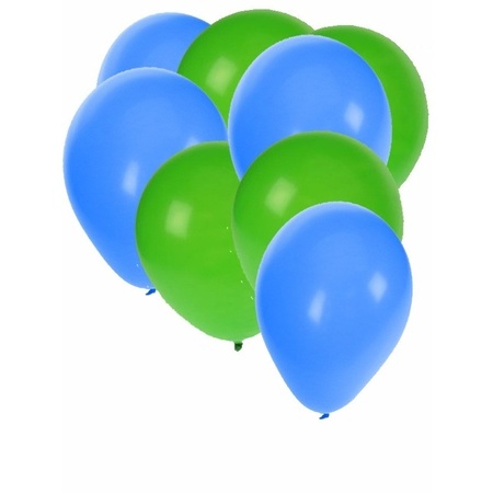 30x balloons green and yellow