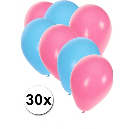 30x balloons light blue and light pink