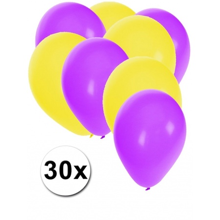 Party ballonnen paars en geel