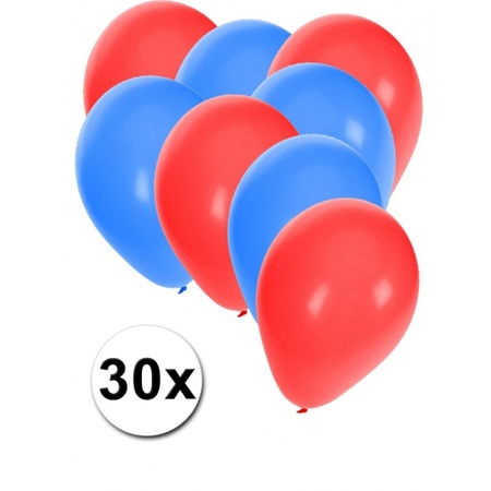 30x balloons red and blue