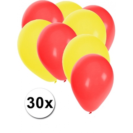 30x balloons red and yellow