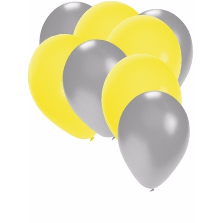 Party ballonnen zilver en geel