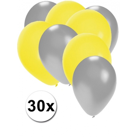 30x balloons silver and yellow