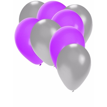 Party ballonnen zilver en paars