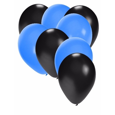 Party ballonnen zwart en blauw