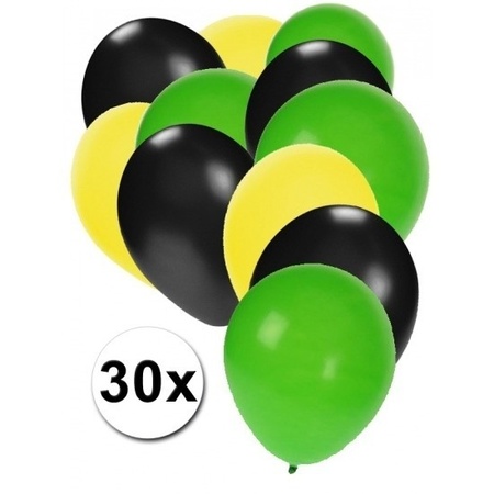 30x balloons yellow black green