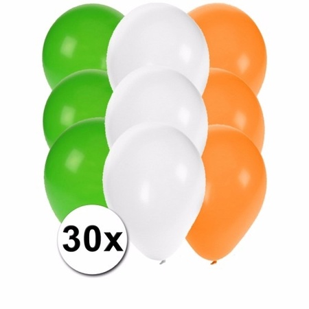 30x balloons in Irish colors