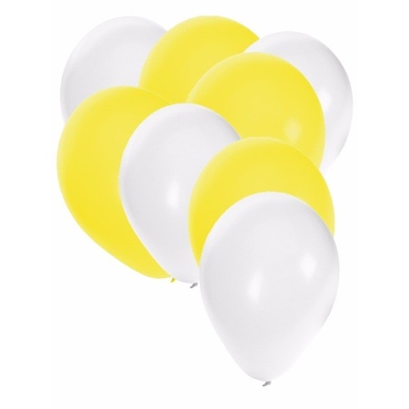 Party ballonnen wit en geel