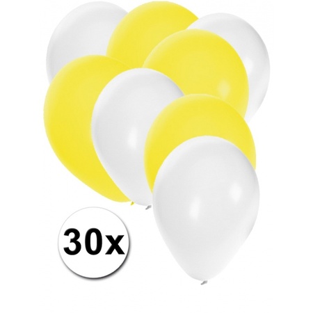 Party ballonnen wit en geel