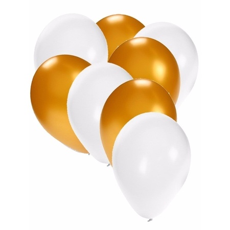 30x balloons white and gold