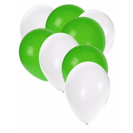 Party ballonnen wit en groen