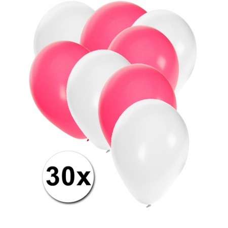 30x balloons white and pink