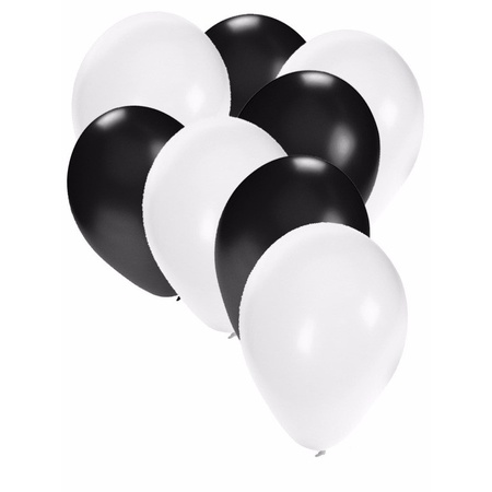 Party ballonnen wit en zwart