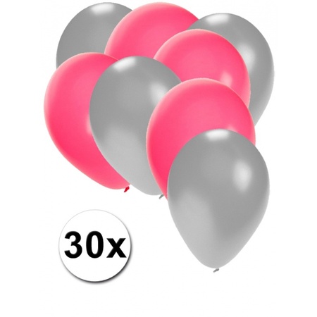 Party ballonnen zilver en roze