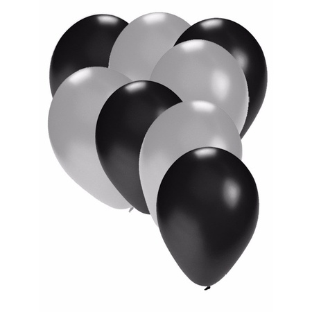 Party ballonnen zwart en zilver