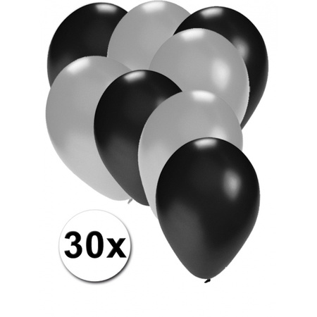 Party ballonnen zwart en zilver