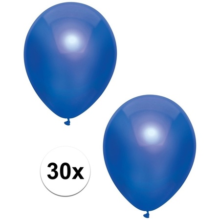 30x Dark blue metallic balloons 30 cm