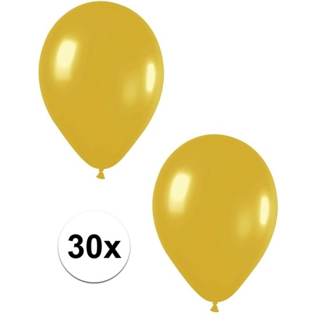 30x Gouden metallic ballonnen 30 cm