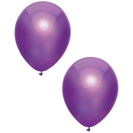 30x Purple metallic balloons 30 cm