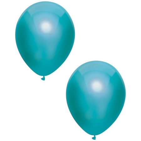 30x Petrol blue metallic balloons 30 cm