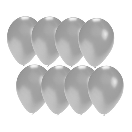 30x stuks zilveren party ballonnen van 27 cm