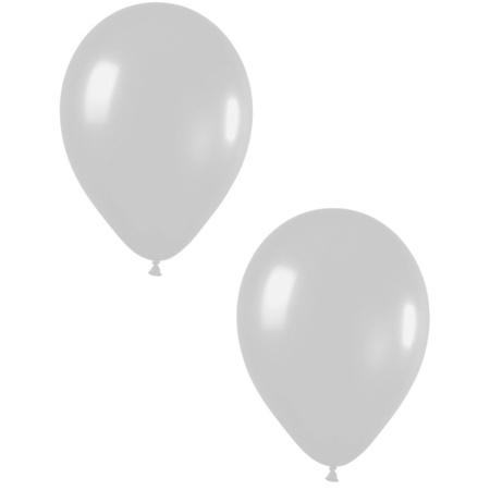 30x Zilveren metallic ballonnen 30 cm