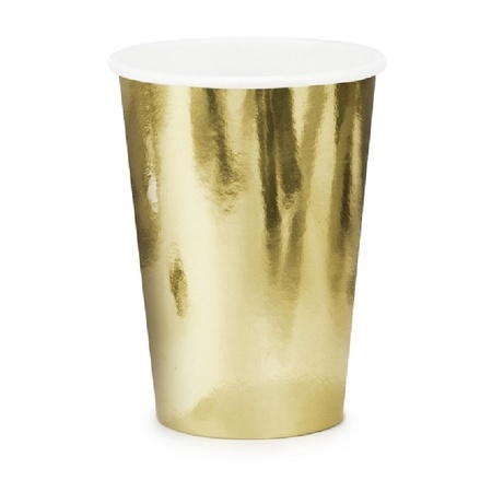 36x Gold party cups 220 ml carton