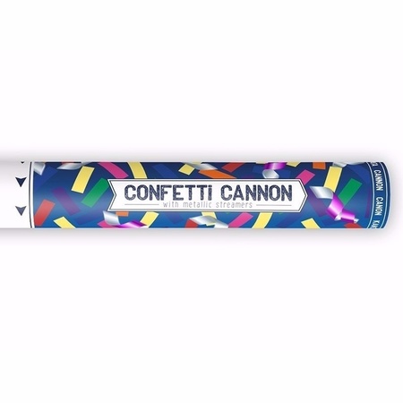 Set van Confetti shooters metallic kleuren mix 40 cm