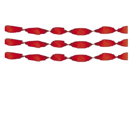 3x Crepe papier slingers 6 meter rood