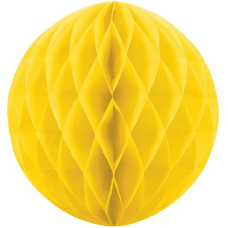 Gele kerstversiering ballen van papier 10 cm 3 stuks