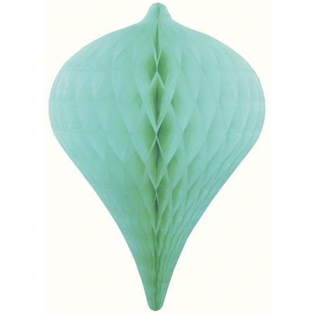 3x Mint green icicle honeycomb decoration 30 cm