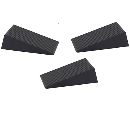 3x Deurstopper / deurwig rubber zwart 16 mm 