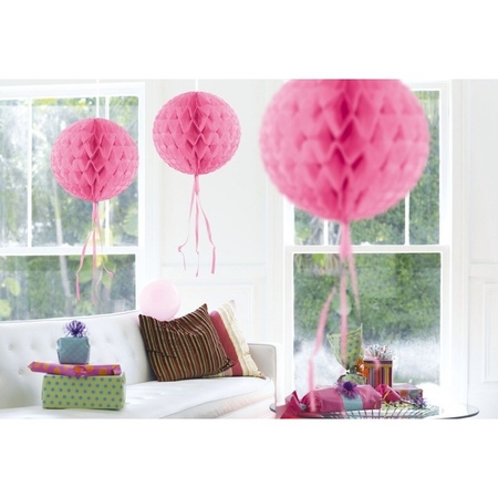 3x Decoration balls light pink  30 cm