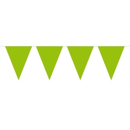 3x Mini vlaggenlijn / slinger versiering lime groen 