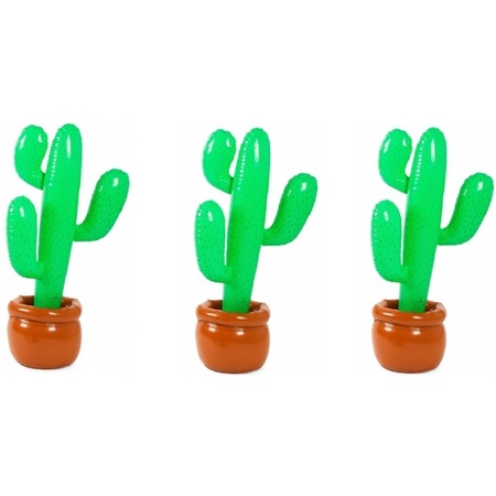 3x Opblaasbare cactus 85 cm