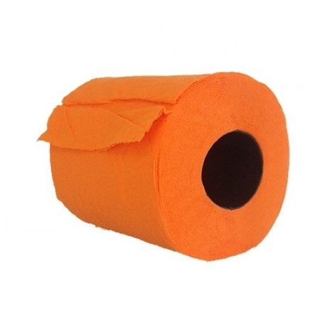 3x Oranje toiletpapier rollen 140 vellen