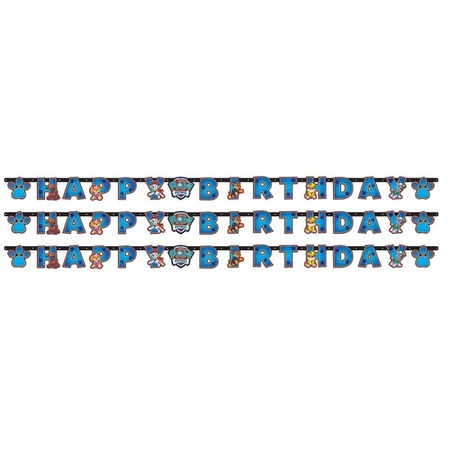 3x Paw Patrol theme party letter garland/bunting 180 x 14 cm