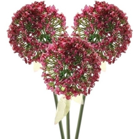 3x Pink/red ornamental onion artificial flowers 70 cm