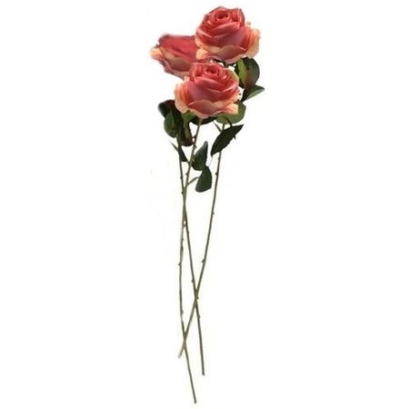 3x Rose spray 45 cm pink