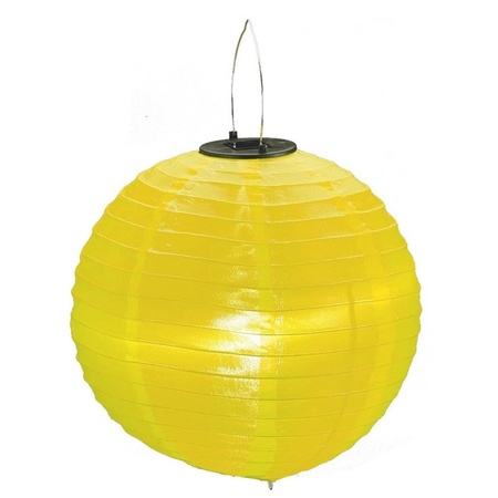 3x pieces Yellow solar party lanterns 30 cm