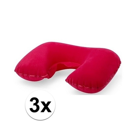 3x Neck cushion inflatable red