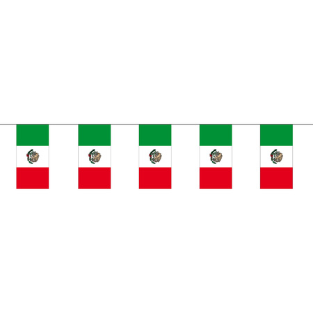3x stuks papieren feest slinger vlaggetjes Mexico 4 meter